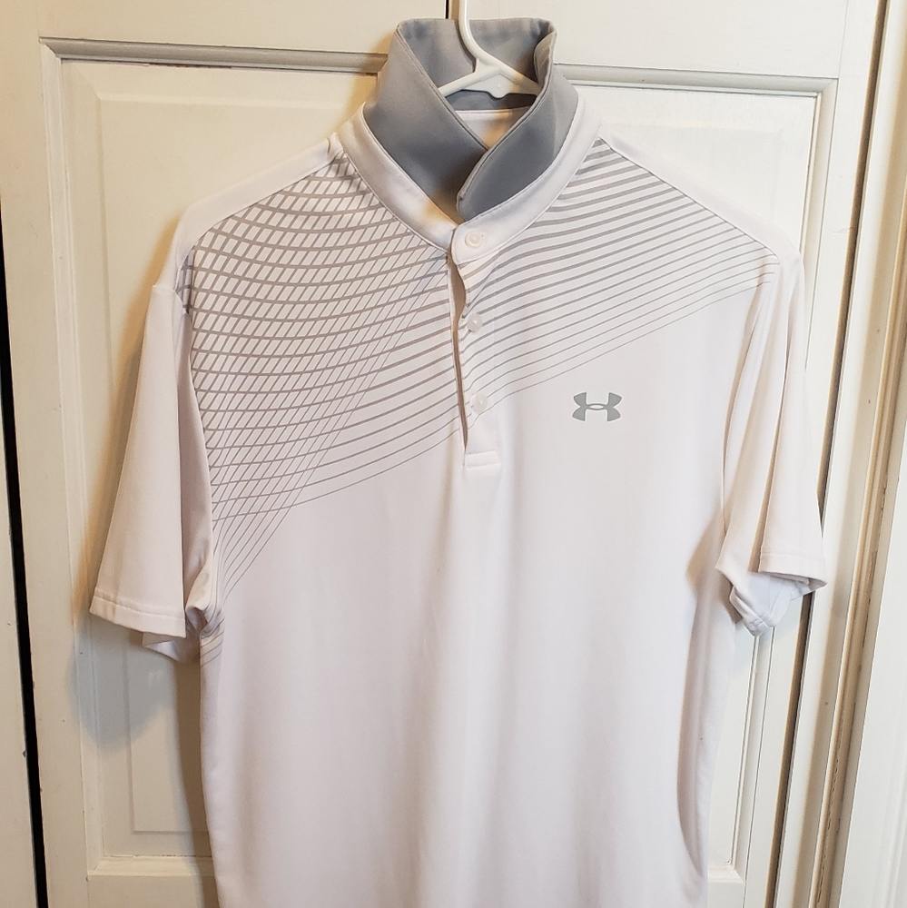Under Armour Men's (Size Small) White The Playoff Golf Polo Shirt Short Sleeves